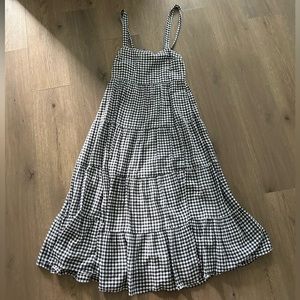 Abercrombie & Fitch Navy Gingham Tie back Maxi Dress